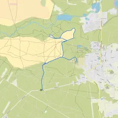 Trasa rowerowa przez Pustynię Błędowską, prowadząca przez tereny leśne i otwarte.