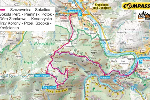 Pieniński plan zwiedzania: Szczawnica, Sokolica, Sokola Perć, Trzy Korony, Krościenko. Trasy piesze i widoki.